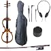 Cecilio 4/4 CECO-5NA Solid Wood Yellow Maple Electric Cello with Ebony Fittings in Style 5 (Full Size)