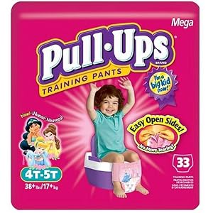 Pull-Ups Training Pants for Girls 4T-5T (38+ lbs), Disney, Mega, 33 training pants