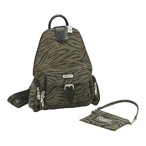 Ladies Baggallini DTZ347 Downtown Bagg - Zebra Crinkle Nylon by Baggallini