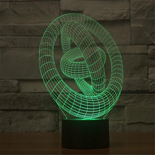 Lingstar 3D LED Lights Art Sculpture Color Changing LED with USB Ring-in-Ring