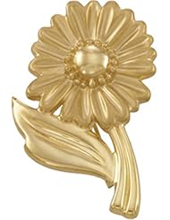 18K Yellow Gold Flower Brooch -- LIFETIME WARRANTY