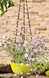 Yellow and Brown Beaded Flower Pot Hanger