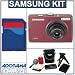 Samsung Digimax L200 Digital Camera kit, Red with 2 GB SD Memory Card, Tripod, Camera Case, Card Reader with 2.0 USB Cable ,Cleaning Kit & Media Case