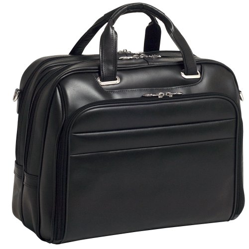 McKleinUSA SPRINGFIELD 86595 Black Leather Fly-Through Checkpoint-Friendly 17 Laptop Case