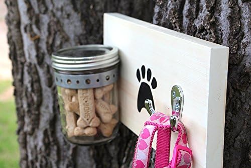 Dog Leash Holder and Mason Jar Treat Holder