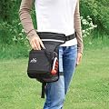 Hip bag, double fixing, belt: 57-138 cm, black/grey