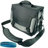 Canon VISIA HF200 HFS100 FS200 HF20 FS10 HF10 FS200 HFS10 FS11 HF100 FS21 HF11 FS100 FS22 Flash Memory Camcorder Case Camcorder Bag Message Bag, Black with Grey Accent