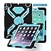 Ipad case, Afranker Ipad 2 case, Ipad 3 case, Ipad 4 Case Plastic Kid Proof Extreme Duty Dual Protective Back Cover with Kickstand Black/blue