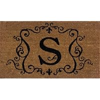 Evergreen 2RM019 Monogram Door Mat, Coir Insert, Letter S, 16-Inches x 28-Inches