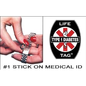 Type 1 Diabetes Medical ID Tags 5-pack