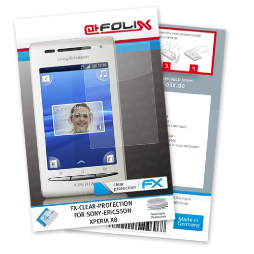 atFoliX FX-Clear Displayschutzfolie f�r Sony-Ericsson Xperia X8 - Displayschutz kristallklar! H�chste Qualit�t - Made in Germany!