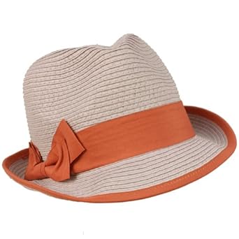 2 Tone Ribbon Bow Beach Summer Fedora Trilby Crusher Sun Cap Hat Lavender Pink