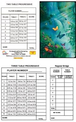 Bridge Tallies - Butterflies in the Mist - (12 Pack) 2 & 3 Table Progessive