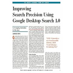 Improving Search Precision Using Google Desktop Search 1.0: Dr. Dobb's Journal's How-To Series