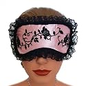 SCHLAFMASKE SCHLAFBRILLE SCHLAF BRILLE AUGENMASKE AUGEN MASKE SPITZE LACE PINK 1 K&Uuml;HLKISSEN GRATIS