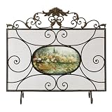 Victorian Painted Fire Screen