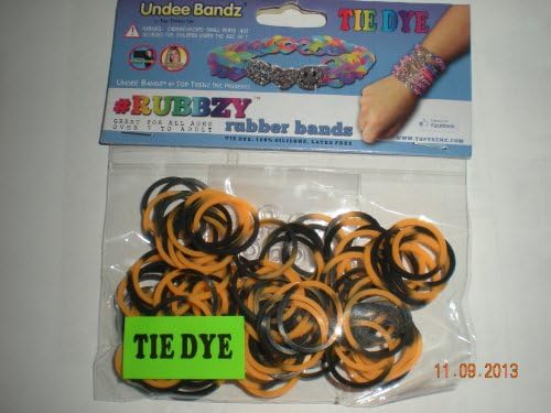 Rubbzy Orange and Black Tie Dye Loose Rubber Bands