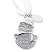Nickel-plated Glitter White Snowman Ornament w/Engraving Tag