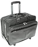 McKlein Leather Detachable-Wheeled Laptop Case w/Sleeve