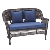 Navy Blue Loveseat Cushion with Pillows