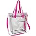 Eastsport Large Clear Tote Bag (Pink Trim)