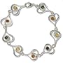 Certified Genuine Multicolor Amber and Sterling Silver Valentine's Heart Bracelet