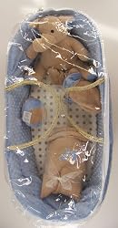 Minkie Dot Moses Basket Blue