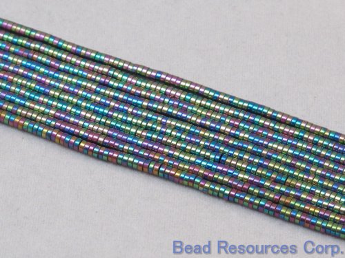 Hematite Beads Coating Multi Color Disco Spacer 1x2mm Approx 400pcs 16" Strand