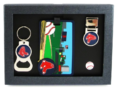 Boston Red Sox - MLB Bottle Opener Key Ring, Luggage Tag, Money Clip Gift Set