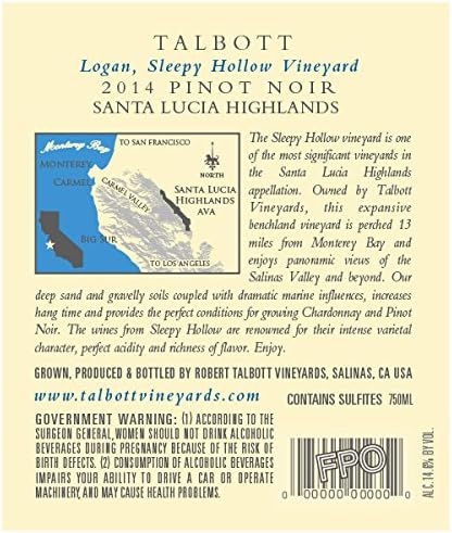 2014 Talbott Vineyards Santa Lucia Highlands Logan Pinot Noir 750mL