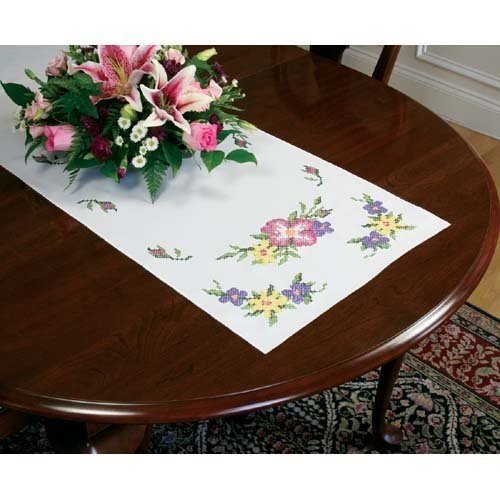 Dimensions Stamped Cross of Wild dimensions runner Roses Needlecrafts Stitch, Table Runner table Dimensions Stamped Cross of Wild dimensions runner Roses Needlecrafts Stitch, Table Runner table