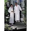 White Velour Notched-Collar Robe
