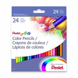Pentel-Arts-Color-Pencils-Assorted-Colors-24-Pack-CB8-24-
