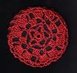 Red Star Pattern Crocheted Hair Bun Cover- LARGE