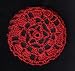 Red Star Pattern Crocheted Hair Bun Cover- MEDIUM