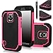 Galaxy S5 ACTIVE Case, E LV Galaxy S5 ACTIVE Case - Shock-Absorption / High Impact Resistant Hybrid Dual Layer Armor Defender Full Body Protective Case Cover (Hard Plastic with Soft Silicon) for Galaxy S5 ACTIVE SM-G870 (Water Resistant Model) with 1 Stylus and 1 E LV Microfiber Digital Cleaner (Hot Pink)