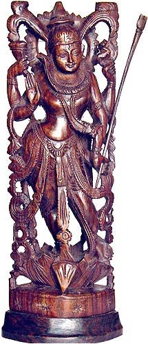 ShalinCraft Statues Of Hindu God Shiva Sculptures In Wood Carving Handmade Indian Arts Crafts Artifacts 14.5