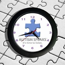 Autism Logo Wall Clock And Button/Badge Set