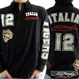 Ed Hardy エドハーディー L/S ポロシャツ イタリー#12 ブラックの画像