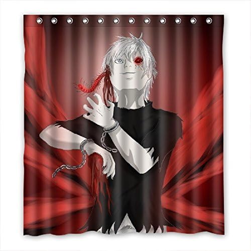 SANMOU Custom Horror Tokyo Ghoul Shower Curtain Waterproof Polyester Bathroom 66" x 72"