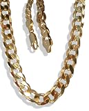 9ct Gold Over Solid Silver Chunky Mens 20 Curb Chain.