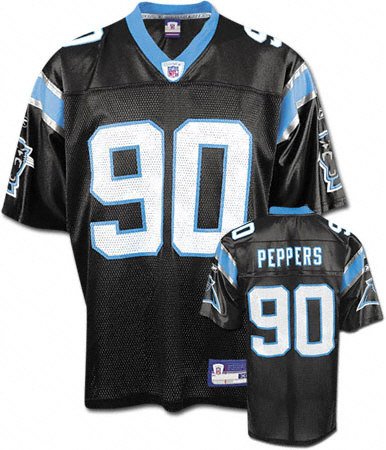 Julius Peppers Youth Jersey: Reebok Black Replica #90 Carolina Panthers Jersey