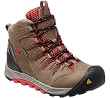 KEEN Women's Bryce Mid WP Hiking Boot,Brindle/Hot Coral,6 M US