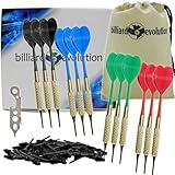 Set of Twelve Brass 2ba 16gm Soft Tip Darts, 100 Black Dart Tips, & Dart Wrench
