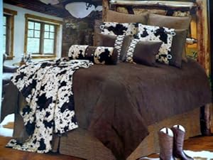 Western Bedding Tooled Cowhide 5 Piece King