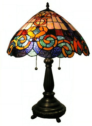 Tiffany Style Baroque Heart Table Lamp