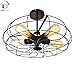 UNITARY Brand Vintage Barn Metal Semi Flush Mount Light Max 300W with 5 Lights Painted Finish