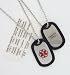 Medical Alert ID Adult Dog Tag Necklace with Condition Decals