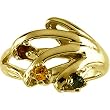 14K Yellow Gold Mother's Ring - 3 Gemstone -- YOU CHOOSE THE COLORS!