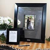 Personalized Contemporary Signature Picture Frame with Engraved Photo Mat (Black) (32.5